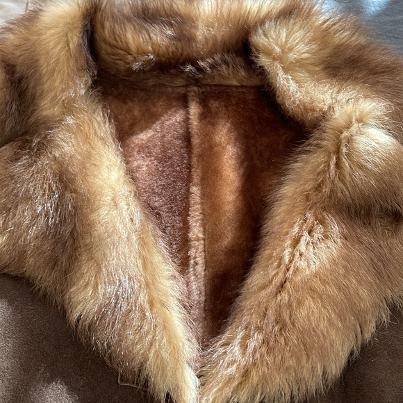 Blue Duck vintage real shearling coat jacket luxurious very soft M - Picture 10 of 13